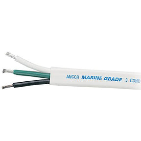 Ancor 131370 Marine Grade Tinned Triplex Cable, Black/Green/White Conductors, 12/3 AWG, 700', White Jacket