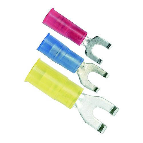 Ancor 230302 Marine Grade Nylon Spade Terminal, #8 Fastener, 22-18 Wire, Red, 6/Pk