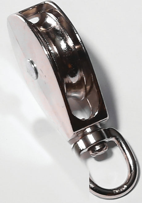 Baron 0173ZD-1-1/2 Swivel Eye Pulley, 5/16 in Rope, 1-1/2 in Sheave, Cadmium