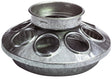 Little Giant 9810 Chick Feeder, 1 qt Capacity, 8-Compartment, Embossed, Rounded Edge, Steel, Galvanized, Screw Mounting