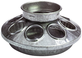 Little Giant 9810 Chick Feeder, 1 qt Capacity, 8-Compartment, Embossed, Rounded Edge, Steel, Galvanized, Screw Mounting