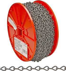 Campbell PB072-2827N Straight Link Coil Chain, #14, 190 ft L, 520 lb Working Load, Carbon Steel, Poly-Coated