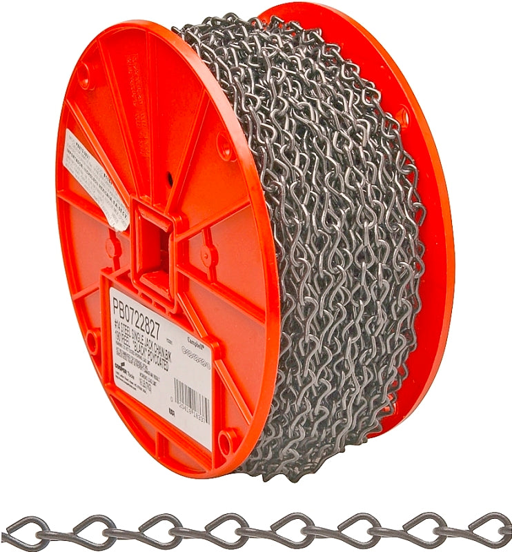 Campbell PB072-2827N Straight Link Coil Chain, #14, 190 ft L, 520 lb Working Load, Carbon Steel, Poly-Coated