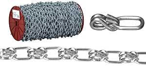 Campbell 072-2427 Single Loop Chain, 3/0, 50 ft L, 405 lb Working Load, Steel, Zinc-Plated
