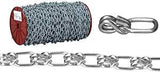 Campbell 072-2427 Single Loop Chain, 3/0, 50 ft L, 405 lb Working Load, Steel, Zinc-Plated