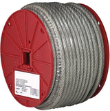 Campbell 7000397 Aircraft Cable, 3/32 in Dia, 250 ft L, 184 lb Working Load, Steel, Vinyl-Coated