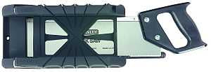 STANLEY 19-800 Miter Box with Saw, 12 in W Cutting, 22.5, 45, 90 deg Cutting Slot, Plastic/Rubber, Gray