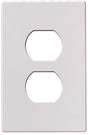 Eaton PJS8W Mid-Size Screwless Wallplate, 4-1/2 in L, 2-3/4 in W, 1-Gang, Polycarbonate, White, High-Gloss