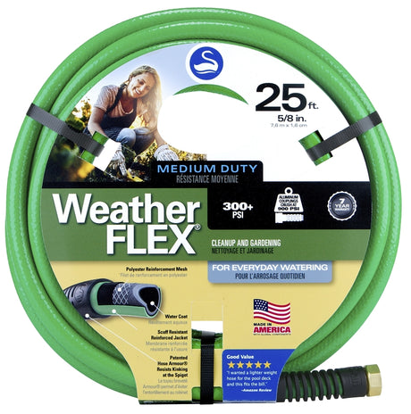 Swan SNWF58025 Garden Hose, 5/8 in, 25 ft L, Threaded, Green
