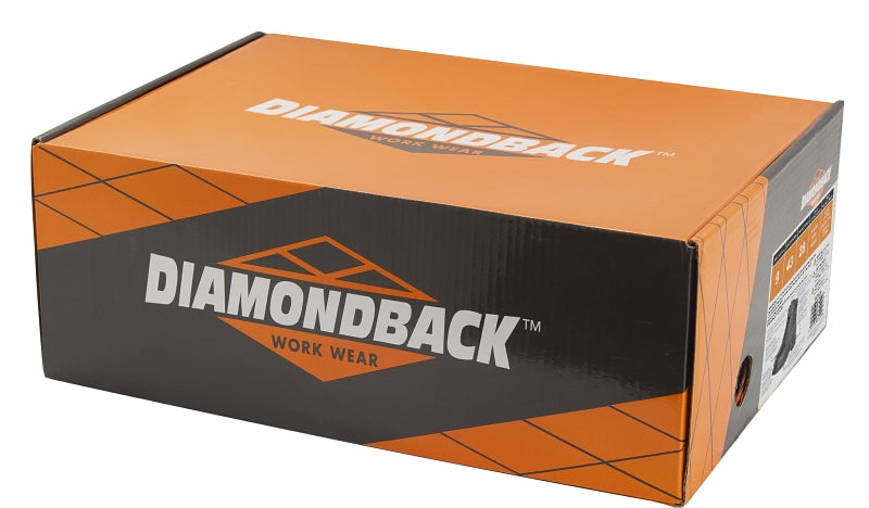 Diamondback 655SS-8 Work Boots, 8, Medium W, Black, Leather, Lace-Up, With Lining