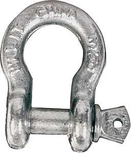 Koch 081503/MC652G Anchor Shackle, 3/4 in Trade, 9500 lb Working Load, 0.95 in Dia Wire, Carbon Steel, Galvanized