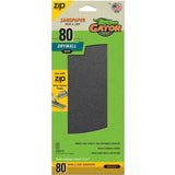 Gator Zip 7156 Sanding Sheet, 10-1/2 in L, 4-1/2 in W, 80 Grit, Medium, Silicon Carbide Abrasive