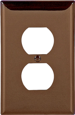 Eaton Wiring Devices PJ8B Wallplate, 4.87 in L, 3.12 in W, Midway, 1-Gang, Polycarbonate, Brown, High-Gloss, Pack of 25