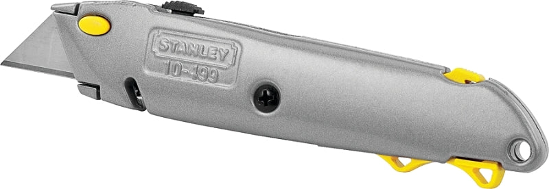 STANLEY 10-499 Utility Knife, 2-7/16 in L Blade, 3 in W Blade, HCS Blade, Gray Handle, Straight Handle