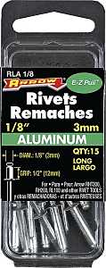 Arrow RLA1/8 Pop Rivet, Long, 1/2 in Grip, 1/2 in L, Aluminum, 15/PK