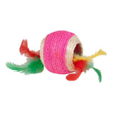 Kylies Brights Assorted Jute Ball with Feather Cat Toy Large 1 pk