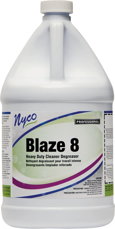 nyco Blaze 8 NL220-G4 Cleaner and Degreaser, 1 gal Jug, Liquid, Sassafras, Violet, Pack of 4