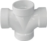 Canplas 192184 DWV Double Sanitary Pipe Tee, 3 in, Hub, PVC, White