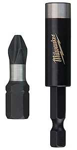 Milwaukee SHOCKWAVE 48-32-5009 Bit Tip Holder, #2 Drive, Phillips Drive, 1/4 in Shank, Hex Shank, Steel