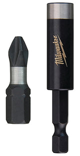 Milwaukee SHOCKWAVE 48-32-5009 Bit Tip Holder, #2 Drive, Phillips Drive, 1/4 in Shank, Hex Shank, Steel