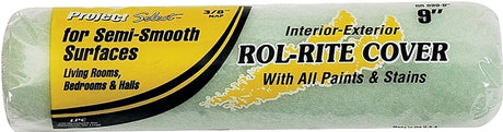 Linzer RR 938 Roller Cover, 3/8 in Thick Nap, 9 in L, Fabric Cover, Green