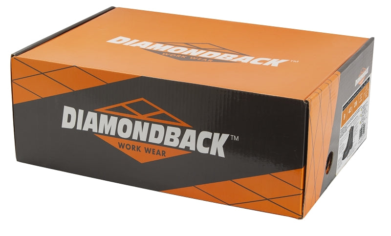 Diamondback 655SS-10 Work Boots, 10, Medium W, Black, Leather, Lace-Up, With Lining