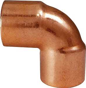 Nibco W01430T Pipe Elbow, 1/4 in, Sweat, 90 deg Angle, Copper