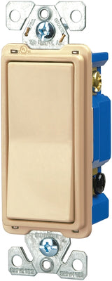 Eaton 7500 Series 7504V-BOX Rocker Switch, 15 A, 120/277 V, 4-Way, Back, Push Wire Terminal, Ivory