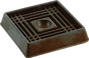 Shepherd Hardware 9076 Caster Cup, Square, 2 in Dimensions, Rubber, Brown, 4/PK, Pack of 6