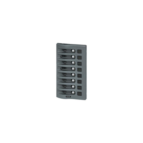 Blue Sea Systems 4378 WeatherDeck 12V DC 8 Position Waterproof Circuit Breaker Panel, Gray