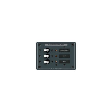 Blue Sea Systems 8025 Traditional Metal DC Circuit Breaker Panel - 3 Positions