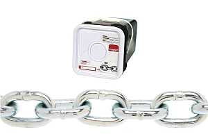 Campbell 0143436 Proof Coil Chain, 1/4 in, 100 ft L, 30 Grade, Steel, Galvanized