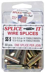 New Farm SS5 Wire Splice, Stainless Steel, For: 12.5 to 15.5 ga Hi-Ten Smooth and Woven Fence