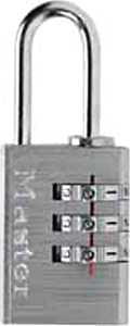 Master Lock 630D Padlock, Keyless/Non-Keyed Key, 3/16 in Dia Shackle, 1 in H Shackle, Steel Shackle, Aluminum Body