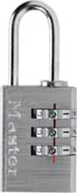 Master Lock 630D Padlock, Keyless/Non-Keyed Key, 3/16 in Dia Shackle, 1 in H Shackle, Steel Shackle, Aluminum Body