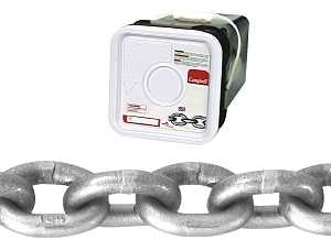 Campbell 0184516 High-Test Chain, 5/16 in, 60 ft L, 3900 lb Working Load, 43 Grade, Carbon Steel, Galvanized