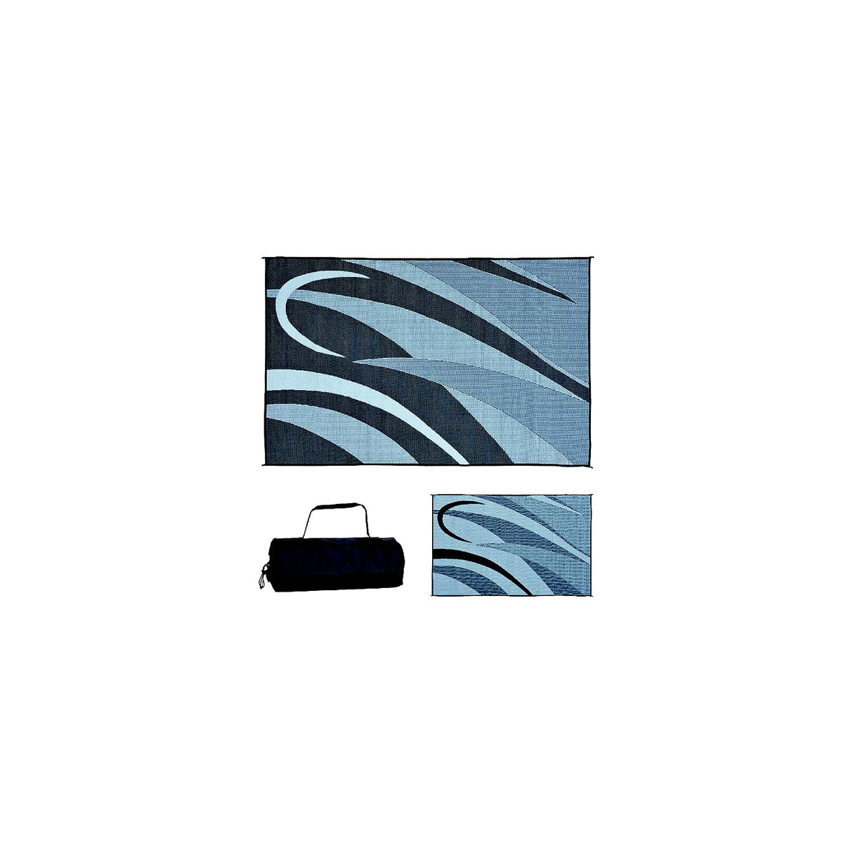Ming's Mark Reversible Mat, Graphic Black/Silver, 8' x 12'