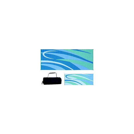 Ming's Mark Reversible Mat, Graphic Blue/Green, 8' x 20'