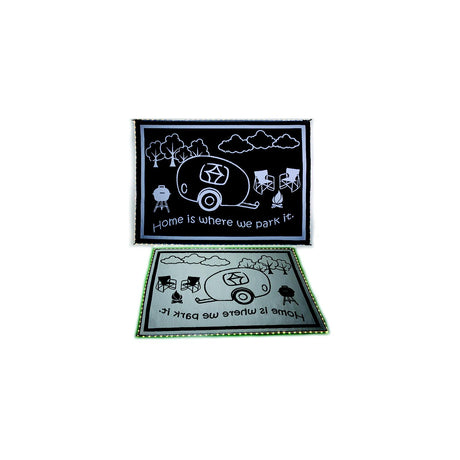 Mings Mark LRVH8111 Reversible Mat w/110V LED Lights, 8' x 11', Black/White
