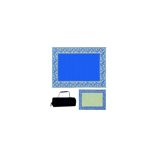Ming's Mark Reversible Mat, Classical Blue/Beige, 9' x 12'