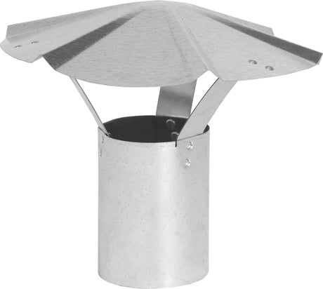 Imperial GV0588 Rain Cap, 10-1/4 in Dia, Steel, Galvanized, Fits Duct Size: 5 in