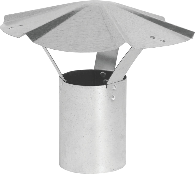Imperial GV0587 Rain Cap, 9-1/8 in Dia, Steel, Galvanized, Fits Duct Size: 4 in