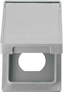 Eaton Wiring Devices S2962 Cover, 7 in L, 4-1/2 in W, Rectangular, 1-Gang, Thermoplastic, Gray, Electro-Plated
