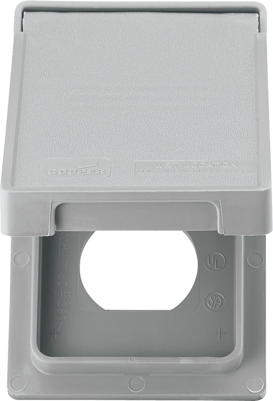Eaton Wiring Devices S2962 Cover, 7 in L, 4-1/2 in W, Rectangular, 1-Gang, Thermoplastic, Gray, Electro-Plated