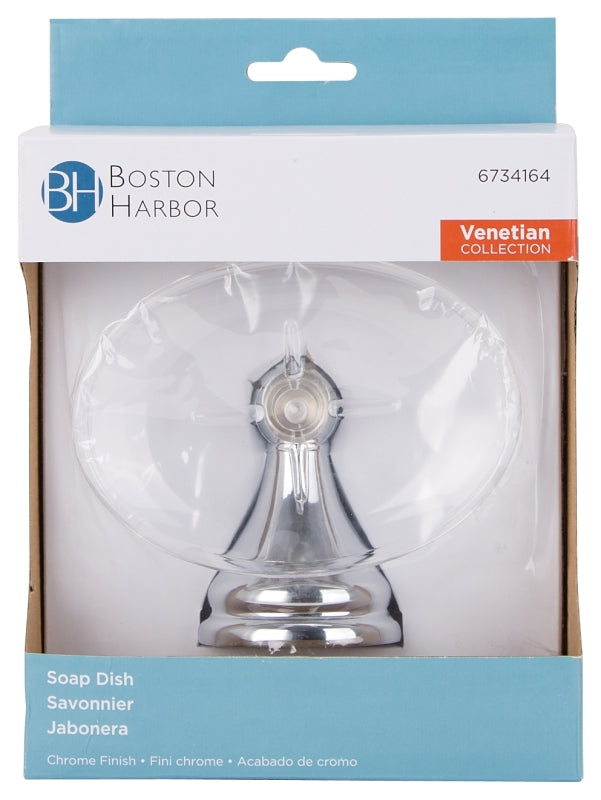 Boston Harbor L5059P-26-10 Soap Dish, Wall Mounting, Acrylic Tray/Zinc, Chrome Finish
