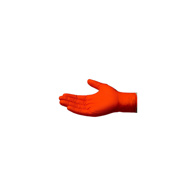 Heavy Duty Orange Nitrile Gloves, Large, 100/bx