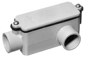 Carlon E984E-CTN Conduit Body, 3/4 in Hub, 6-9/32 in OAL, PVC, Gray