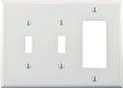 Eaton Wiring Devices PJ226W Combination Wallplate, 4-7/8 in L, 6-3/4 in W, Mid, 3-Gang, Polycarbonate, White, Screw