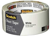 Scotch 3920-WH Duct Tape, 20 yd L, 1.88 in W, White