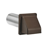 Lambro 224BS Hood Vent, 6.49 in W Hood, 4.81 in H Hood, 4 in Duct, Plastic Hood, Brown Hood